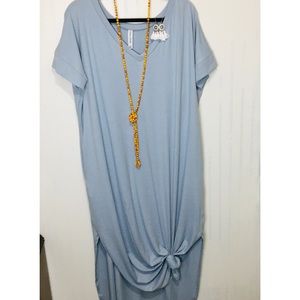 Zenanna Oversized T-Shirt Maxi- Dusty Blue